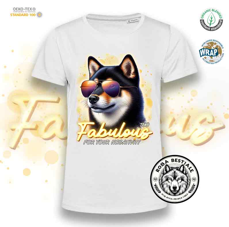 T-Shirt TOO FABULOUS - SHIBA INU Black Tricolor