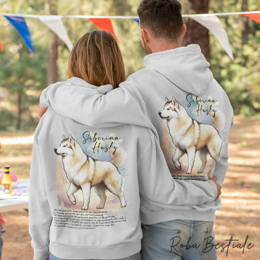 Felpa BEHAVIOR - SIBERIAN HUSKY Zibellino - Standard FCI - Unisex - Grigia - dalla XS alla 3XL