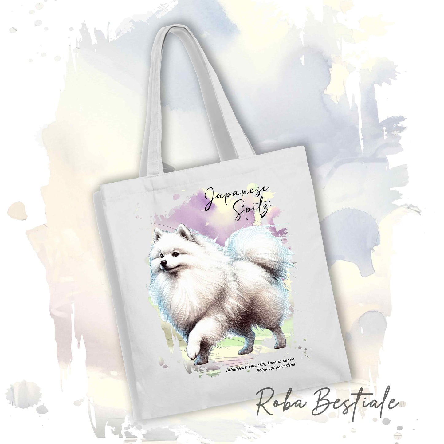 Shopper BEHAVIOR - SPITZ GIAPPONESE - Standard FCI - Diversi colori disponibili, 100% Cotone