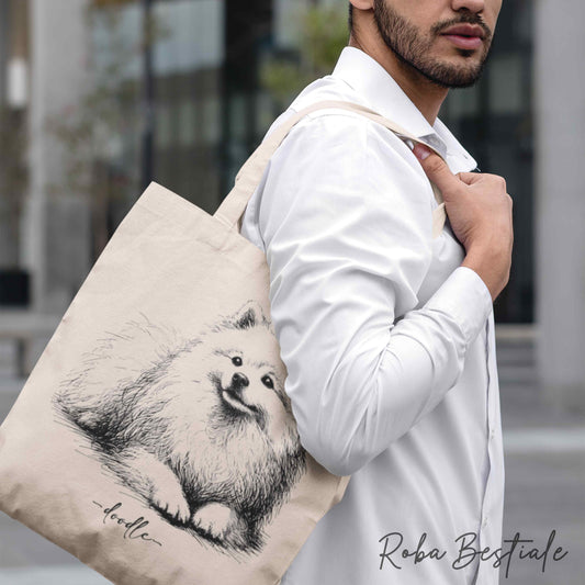 Shopper DOODLE Elegance - SPITZ GIAPPONESE - Diversi colori disponibili, 100% Cotone