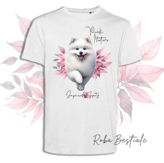 T-Shirt PINK NATURE - SPITZ GIAPPONESE - Uomo o Donna - dalla XS alla 5XL