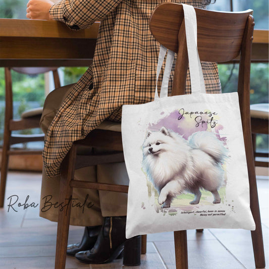 Shopper BEHAVIOR - SPITZ GIAPPONESE - Standard FCI - Diversi colori disponibili, 100% Cotone