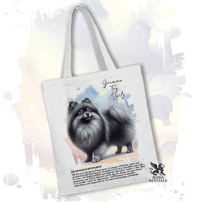 Sac fourre-tout SPITZ NAIN ALLEMAND "Poméranien" Gris - Collection BEHAVIOR