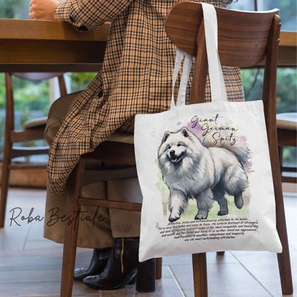 Shopper BEHAVIOR - SPITZ TEDESCO GRANDE Bianco - Standard FCI - Diversi colori disponibili, 100% Cotone