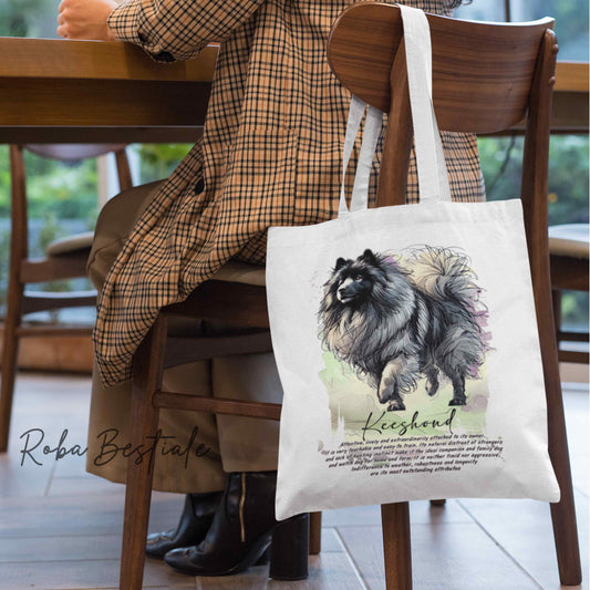 Shopper BEHAVIOR - SPITZ TEDESCO KEESHOND - Standard FCI - Diversi colori disponibili, 100% Cotone