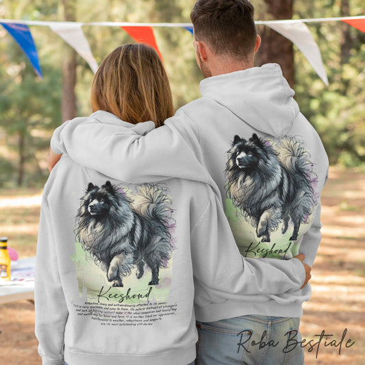 Felpa BEHAVIOR - SPITZ TEDESCO KEESHOND - Standard FCI - Unisex - Grigia - dalla XS alla 3XL