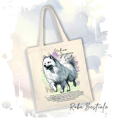 Shopper BEHAVIOR - SPITZ TEDESCO MEDIO Bianco - Standard FCI - Diversi colori disponibili, 100% Cotone