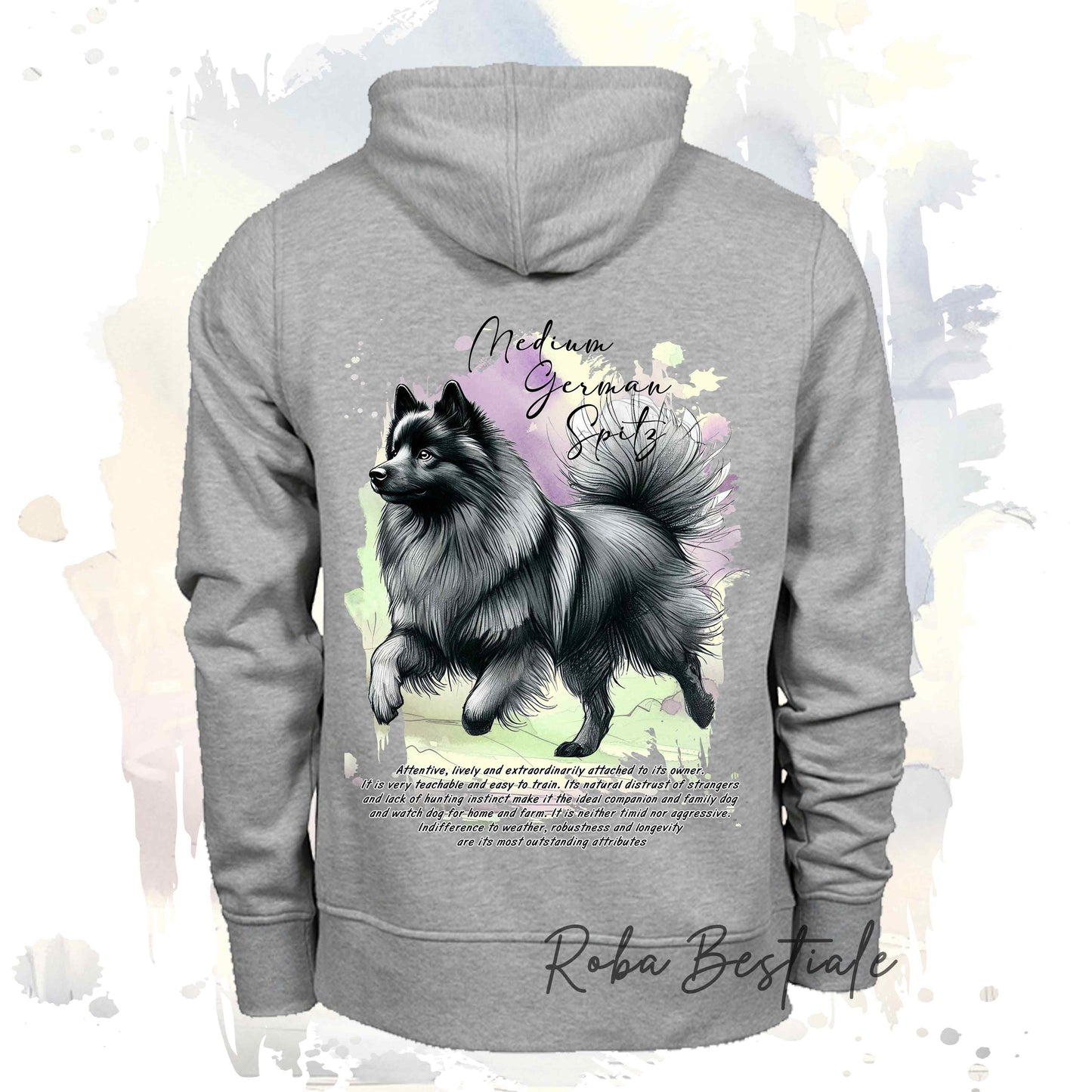 Felpa BEHAVIOR - SPITZ TEDESCO MEDIO Grigio Sfumato - Standard FCI - Unisex - Grigia - dalla XS alla 3XL
