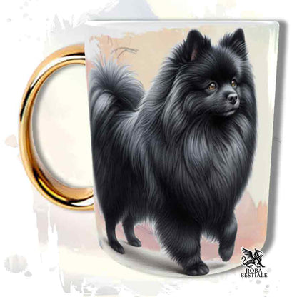 Tazza BEHAVIOR - SPITZ TEDESCO MEDIO Nero - In Ceramica, con manico dorato - 330 ml