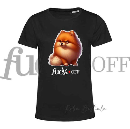T-Shirt F**K OFF - SPITZ TEDESCO NANO- POMERANIA Arancio - Bianca o Nera - Uomo o Donna - dalla XS alla 5XL