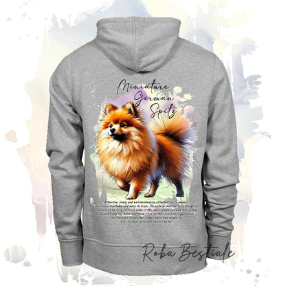 Felpa BEHAVIOR - SPITZ TEDESCO PICCOLO Arancio - Standard FCI - Unisex - Grigia - dalla XS alla 3XL