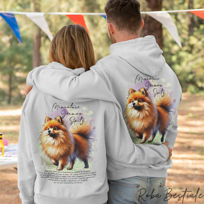 Felpa BEHAVIOR - SPITZ TEDESCO PICCOLO Arancio - Standard FCI - Unisex - Grigia - dalla XS alla 3XL