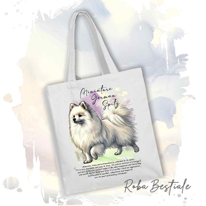 Shopper BEHAVIOR - SPITZ TEDESCO PICCOLO Bianco - Standard FCI - Diversi colori disponibili, 100% Cotone