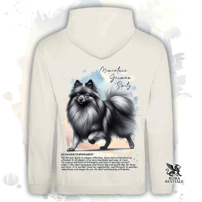 Felpa BEHAVIOR - SPITZ TEDESCO PICCOLO Grigio Sfumato - Con Cappuccio e Tasconi, diversi colori, Unisex - dalla XS alla 3XL