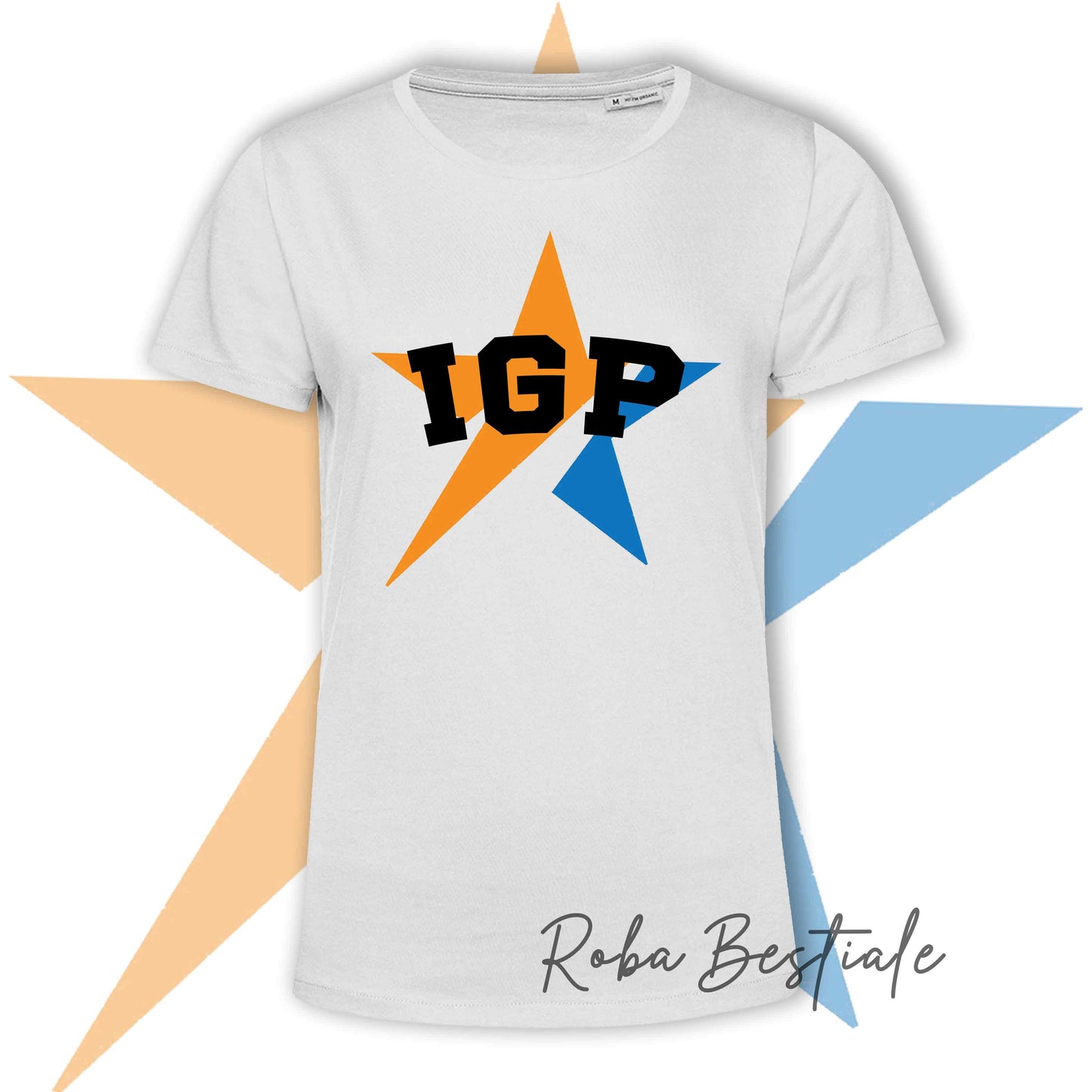 T-Shirt STAR - IGP - Nera o Bianca - 100% Cotone, Uomo o Donna - dalla XS alla 5XL