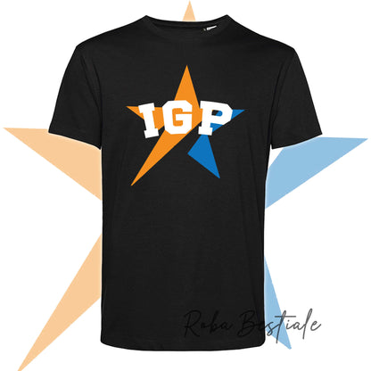 T-Shirt STAR - IGP - Nera o Bianca - 100% Cotone, Uomo o Donna - dalla XS alla 5XL
