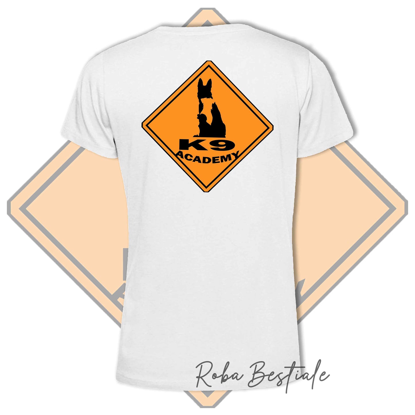T-Shirt K9 ACADEMY - BIANCA, Uomo o Donna - dalla XS alla 5XL