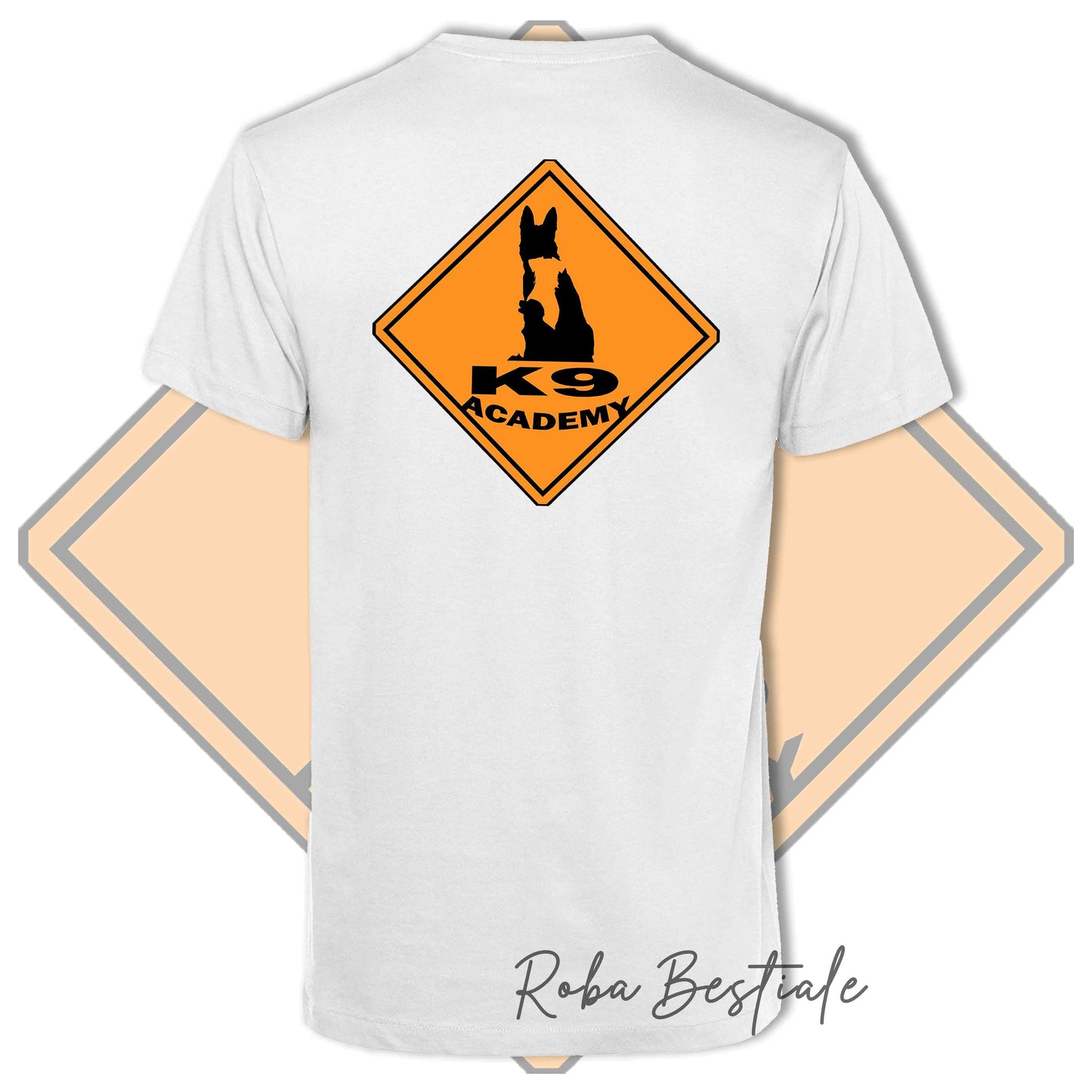 T-Shirt K9 ACADEMY - BIANCA, Uomo o Donna - dalla XS alla 5XL