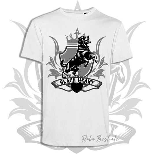 T-Shirt BLACK HEART Kennel - BIANCA - Uomo o Donna - dalla XS alla 5XL