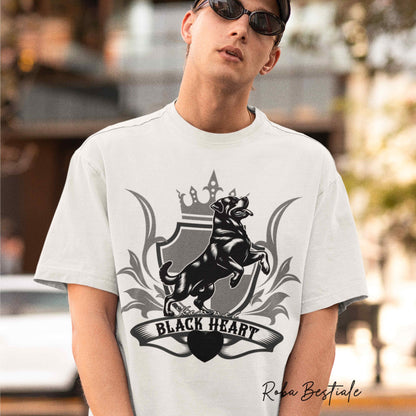 T-Shirt BLACK HEART Kennel - BIANCA - Uomo o Donna - dalla XS alla 5XL