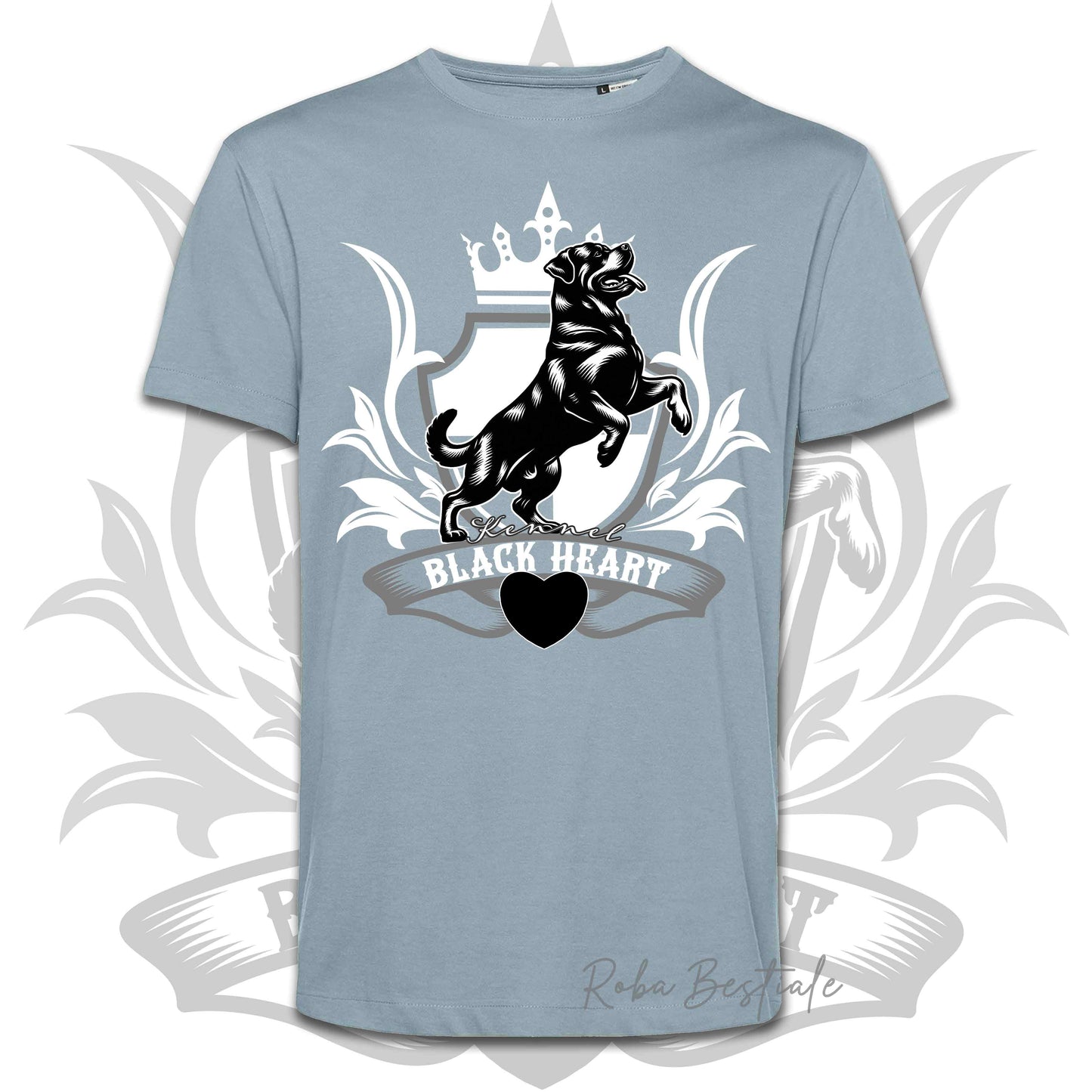 T-Shirt BLACK HEART Kennel - BLUE FOG - Uomo o Donna - dalla XS alla 2XL