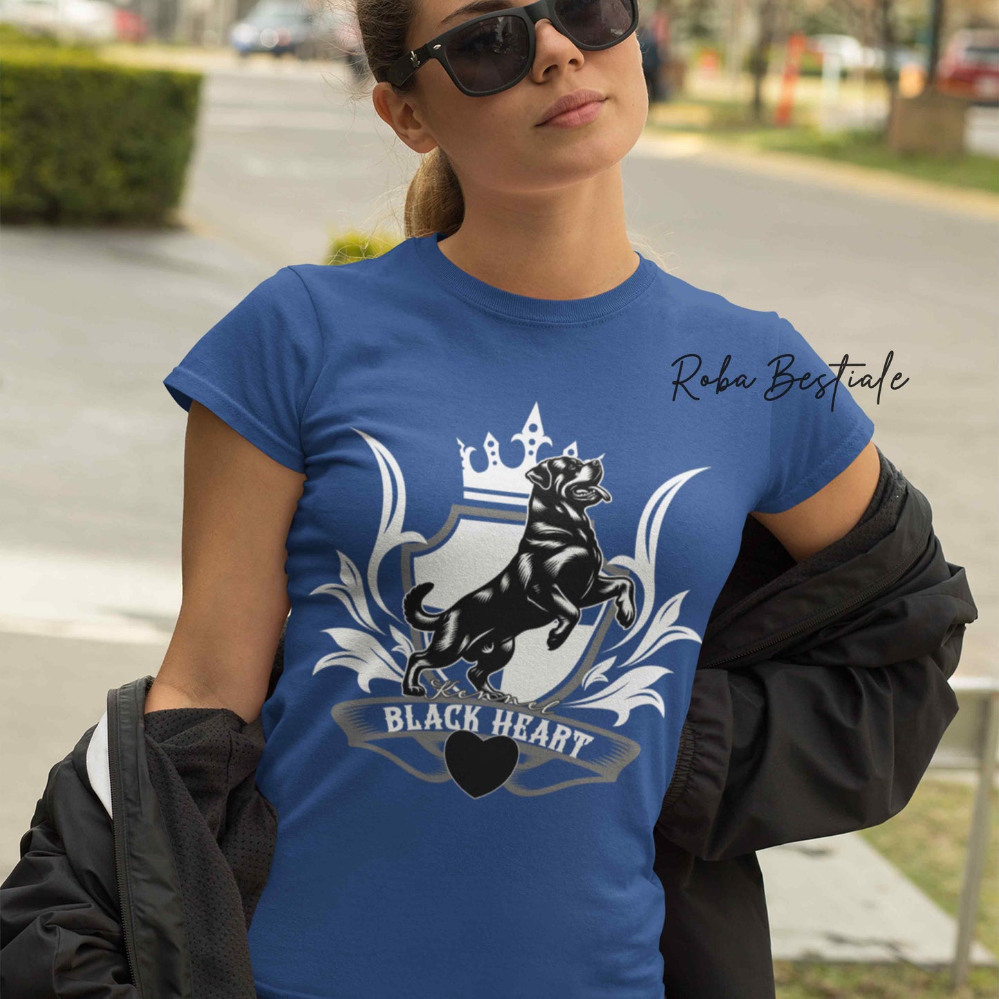 T-Shirt BLACK HEART Kennel - BLUE ROYAL - Uomo o Donna - dalla XS alla 2XL