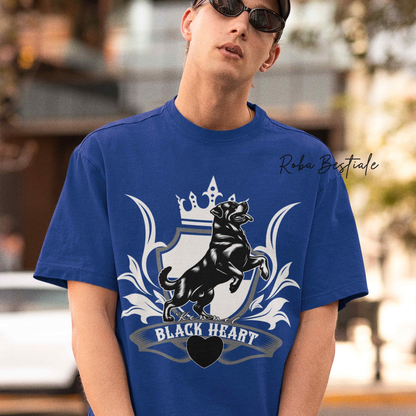 T-Shirt BLACK HEART Kennel - BLUE ROYAL - Uomo o Donna - dalla XS alla 2XL
