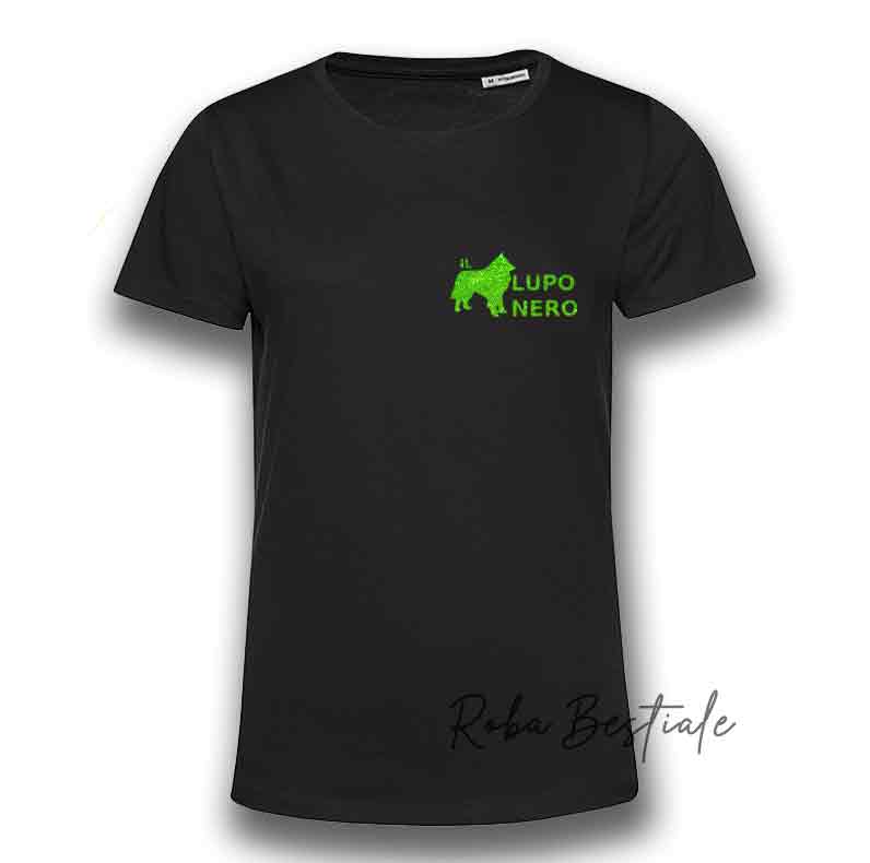 T-Shirt IL LUPO NERO - GLITTERATA! UOMO o DONNA - NERA 100% Cotone dalla XS alla 5XL