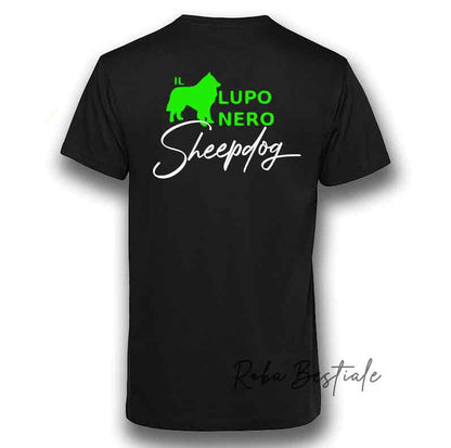 T-Shirt IL LUPO NERO - GLITTERATA! UOMO o DONNA - NERA 100% Cotone dalla XS alla 5XL