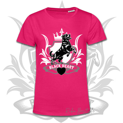 T-Shirt BLACK HEART Kennel - HOT PINK - Uomo o Donna - dalla XS alla 2XL