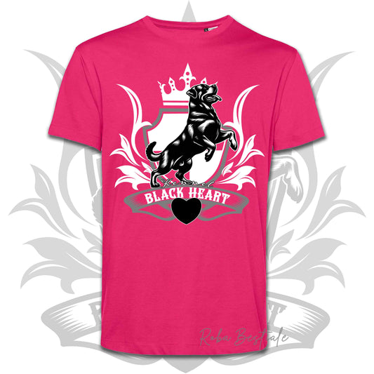 T-Shirt BLACK HEART Kennel - HOT PINK - Uomo o Donna - dalla XS alla 2XL