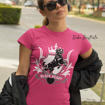 T-Shirt BLACK HEART Kennel - HOT PINK - Uomo o Donna - dalla XS alla 2XL