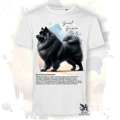 T-shirt stampata con Spitz Tedesco Grande nero, colore bianco con grafica Behavior