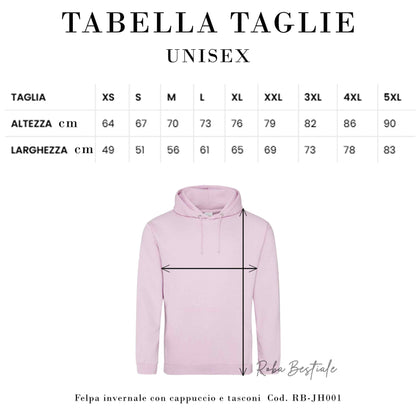 Felpa BLACK HEART Kennel - Tanti toni di ROSA! Felpata internamente, con Cappuccio - dalla XS alla 5XL