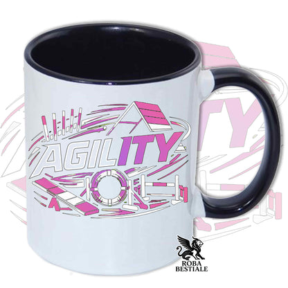Tazza PURE AGILITY - Stampa ROSA - In Ceramica, colore a scelta - 330 ml