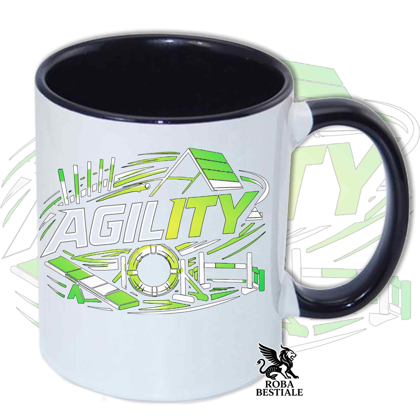 Tazza PURE AGILITY - Stampa VERDE - In Ceramica, colore a scelta - 330 ml