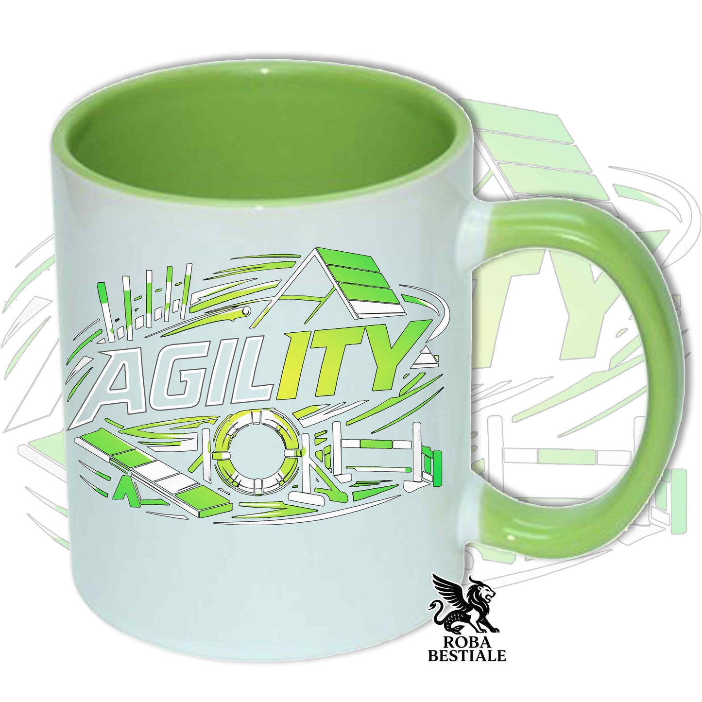 Tazza PURE AGILITY - Stampa VERDE - In Ceramica, colore a scelta - 330 ml