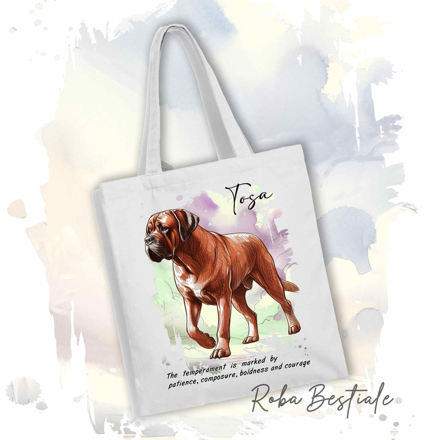 Shopper BEHAVIOR - TOSA INU Rosso - Standard FCI - Diversi colori disponibili, 100% Cotone