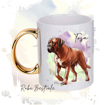 Tazza BEHAVIOR - TOSA INU Rosso - Standard FCI - In Ceramica, con manico dorato - 330 ml