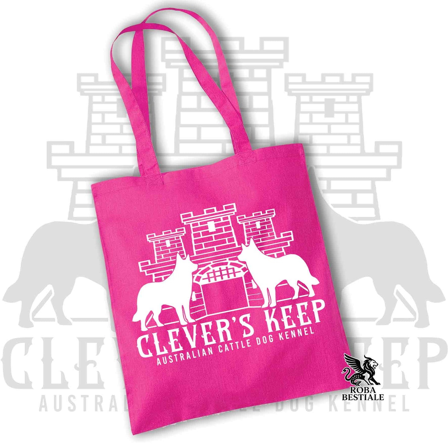 Tote Bag CLEVER'S KEEP - WHITE print - 100% Cotton - Many colors