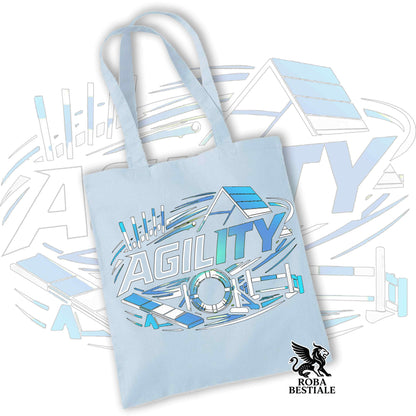 Tote Bag PURE AGILITY - Stampa BLUE - 100% Cotone - In tanti colori