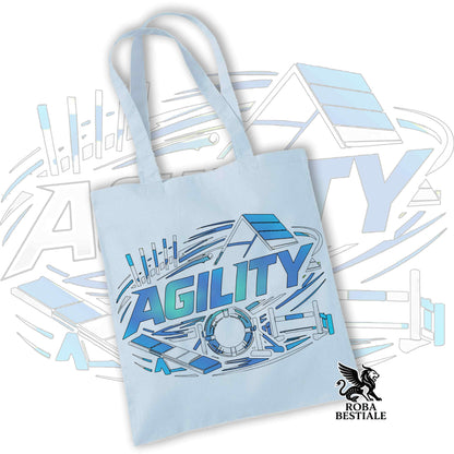 Tote Bag PURE AGILITY - Stampa BLUE - 100% Cotone - In tanti colori