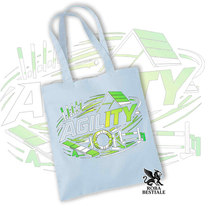 Tote Bag PURE AGILITY - Stampa VERDE - 100% Cotone - In tanti colori