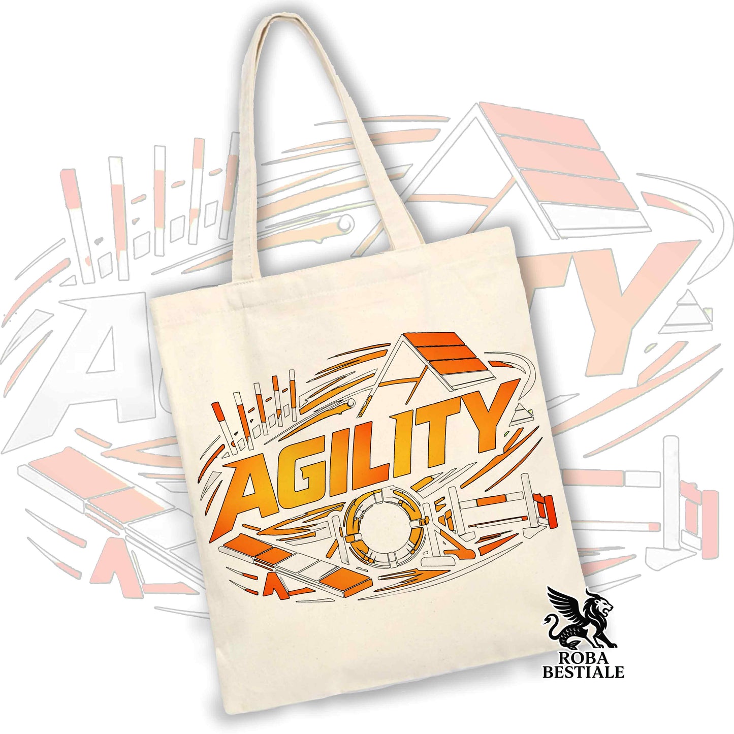 Tote Bag PURE AGILITY - Stampa BLUE - 100% Cotone - In tanti colori