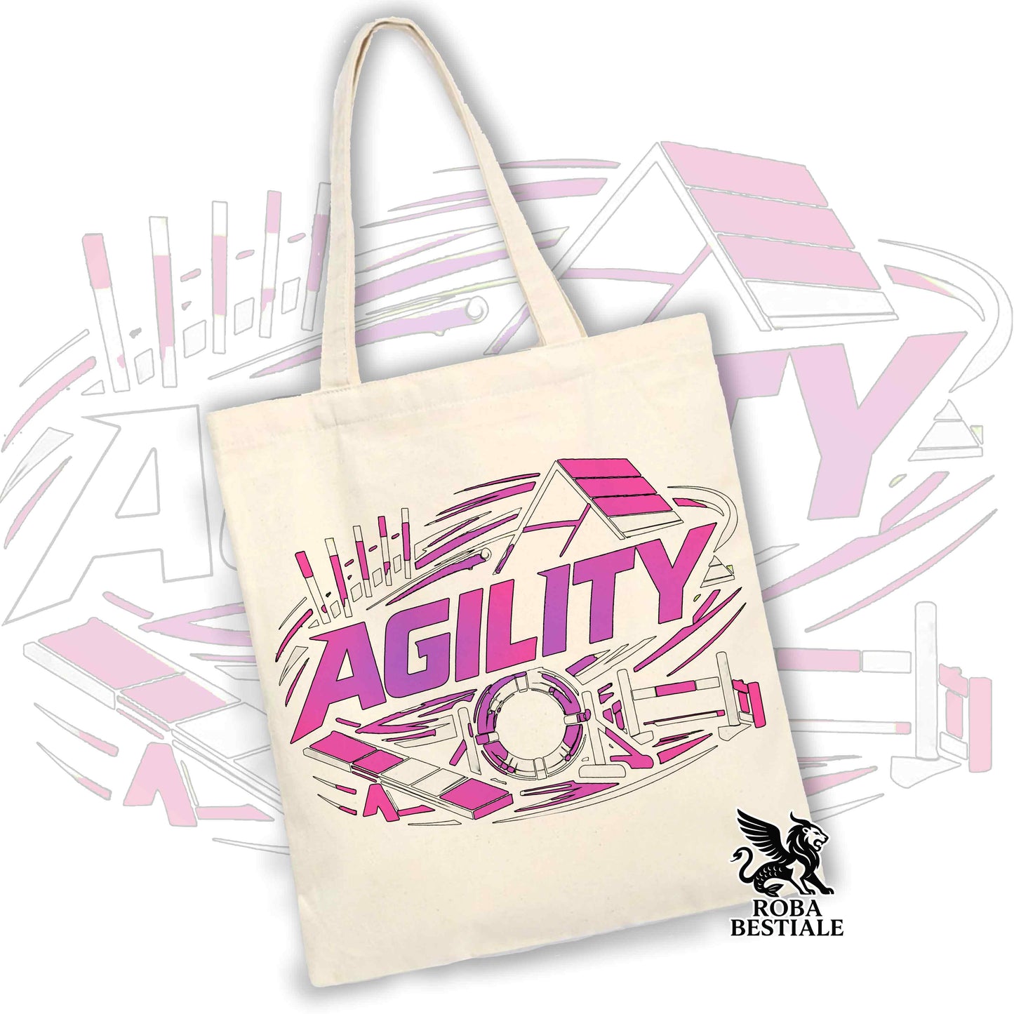 Tote Bag PURE AGILITY - Stampa BLUE - 100% Cotone - In tanti colori