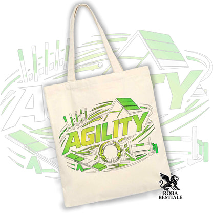 Tote Bag PURE AGILITY - Stampa BLUE - 100% Cotone - In tanti colori