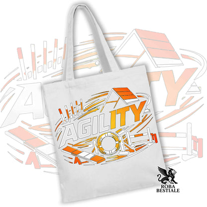 Tote Bag PURE AGILITY - Stampa ARANCIONE - 100% Cotone - In tanti colori