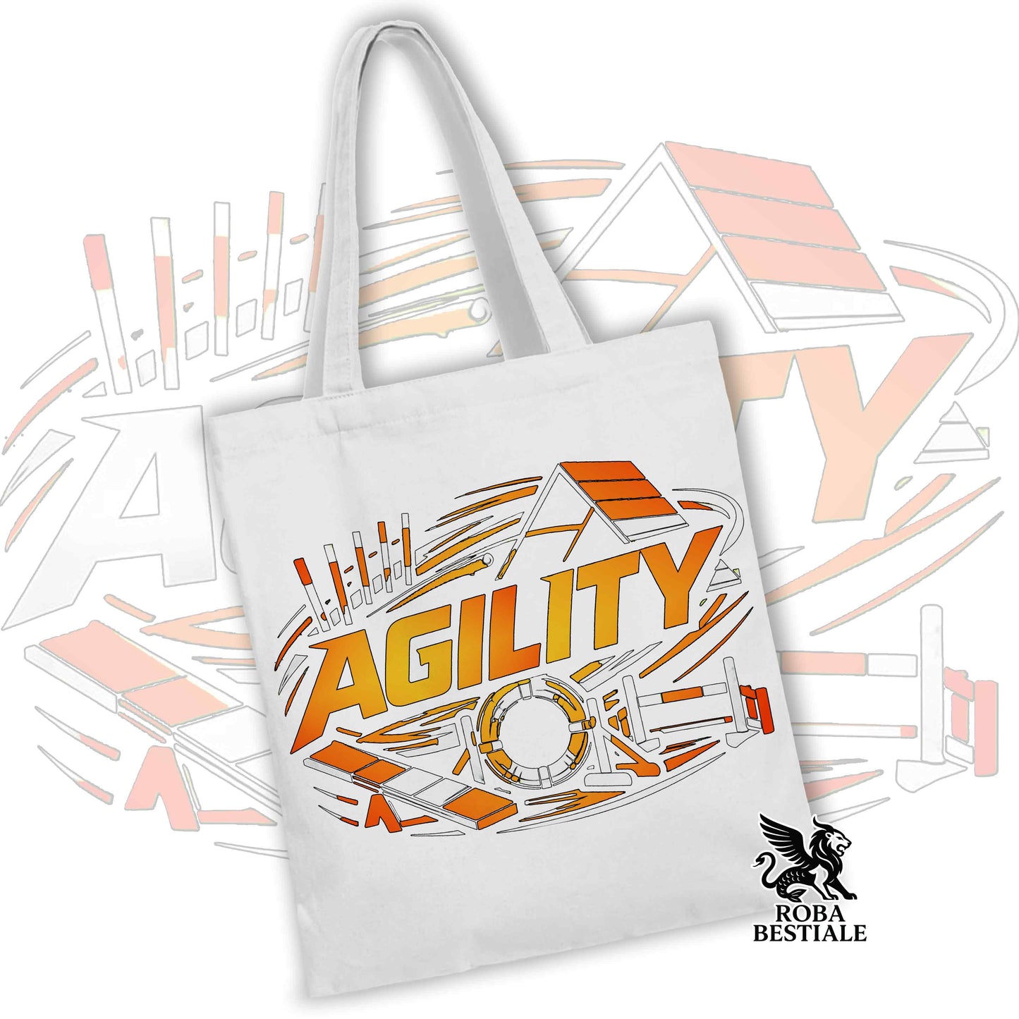 Tote Bag PURE AGILITY - Stampa BLUE - 100% Cotone - In tanti colori