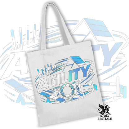 Tote Bag PURE AGILITY - Stampa BLUE - 100% Cotone - In tanti colori