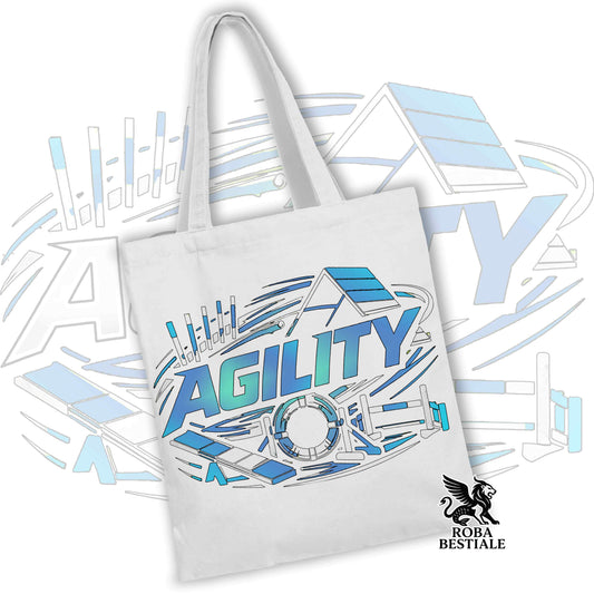 Tote Bag PURE AGILITY - Stampa BLUE - 100% Cotone - In tanti colori